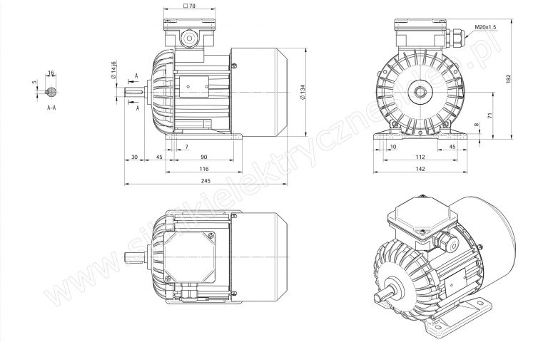 Silnik Besel Sh71-4B 0,37kW / 1370 Obr. – Silniki Celma Indukta Besel